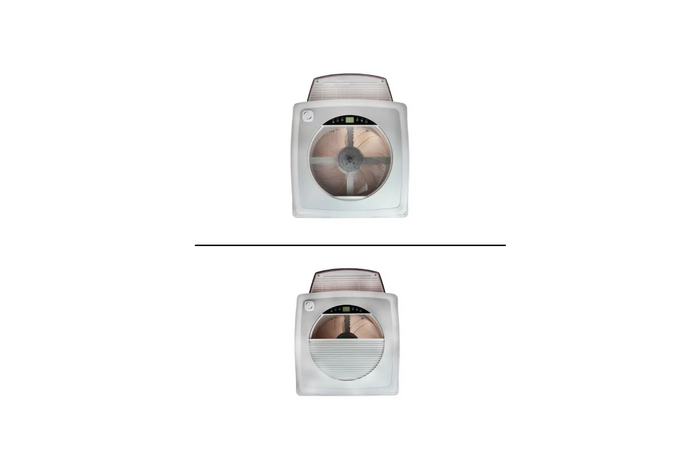 Automatisk takvifte PUNDMANN PLUS VIFTE for campingvogn med belysning, rullegardin 400×400 mm