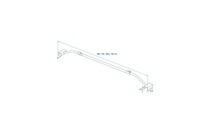 Flat presenningsfeste for ProPlus-tilhenger 340914V01 justerbar 100–155 cm