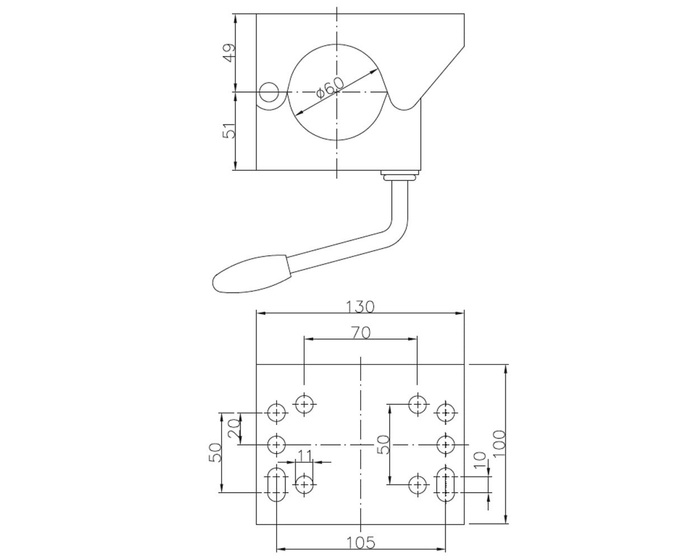 Klemme for WINTERHOFF KLE60 60mm støttehjul