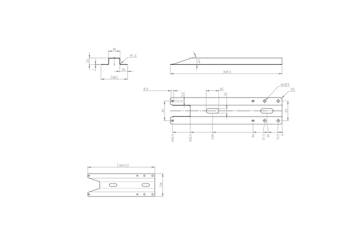Sett med sideforsterkninger for tilhenger 30 cm for UNITRAILER Garden