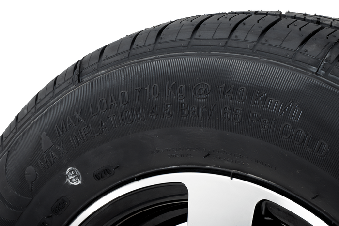Forsterket hjul for tilhenger KENDA DEKK 165/80 R13C 96/94N ALU FELG STARCO polert 5Jx13"H2 5x112 ET:30
