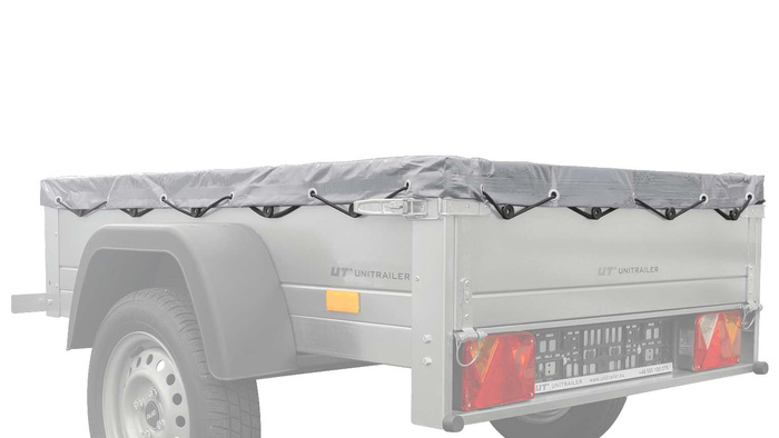 GRÅ FLAT DEKSEL TIL Garden Trailer 150 KIPP