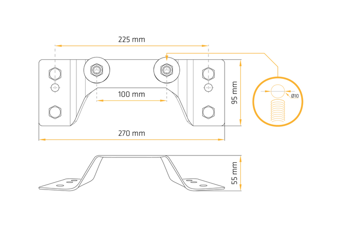 UNITRAILER HAGEHENGER KIPP reservehjulsfeste med reflektor