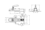 KNOTT K7.5-H+KZE7.5 kulekobling for 750 kg tilhenger med V-formet dragstang
