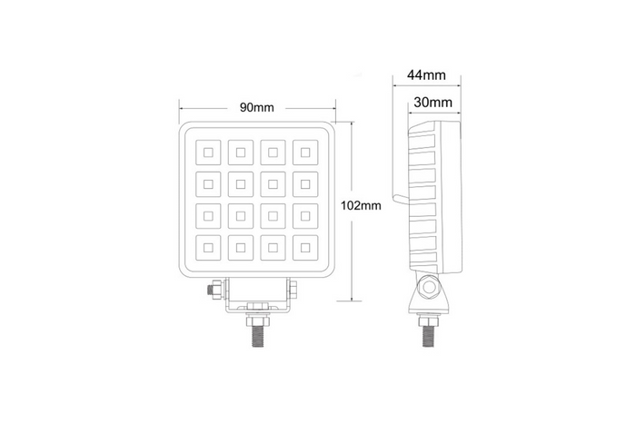 LED arbeidslampe TruckLED L0154 16xLED 1844lm med bryter