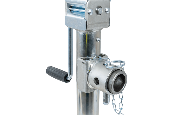 UNITRAILER TJ5001 uttrekkbar sveivstøtte for 1300 kg flatbed-tilhenger 364-614 mm