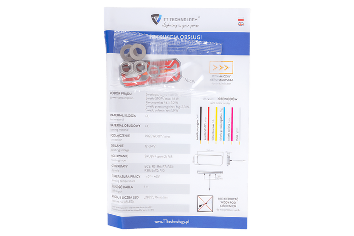TT Technology TT.12514 LED-baklys, 5 funksjoner, universal