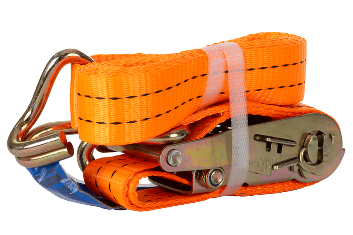 Sett med fire UNITRAILER 3m/35mm/2t oransje transportbelter med strammer