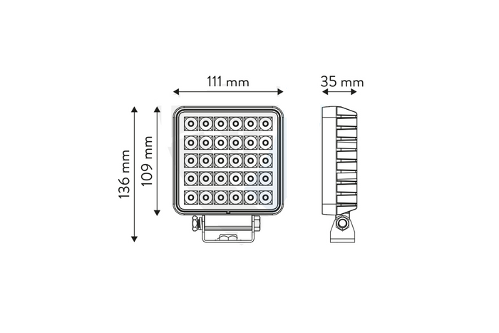 LED-arbeidslampereflektor TT TECHNOLOGY TT.13308-W 30xLED 2400lm med bryter