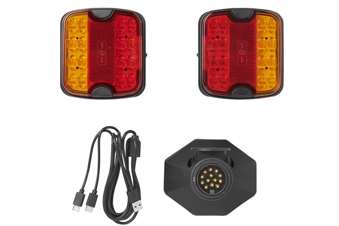 ProPlus LED 13-PIN baklykter 4 funksjoner venstre + høyre, magnetisk, Bluetooth