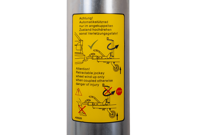 KNOTT ATK60 forsterket støttehjul med håndtak 350 kg 60 mm 785-1020 mm