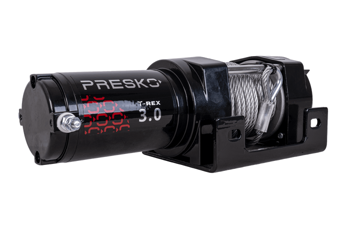 Elektrisk vinsj for tilhenger PRESKO T-REX 3.0 12V 1360kg med 11m stålkabel