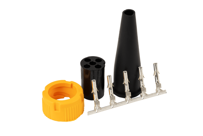 MANTES-kontakt for baklykter til tilhenger bajonett 5-PIN, gul, venstre