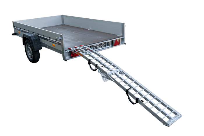 UNITRAILER ALR002 sammenleggbar rampe aluminiumsrampe for tilhenger 221 cm 340 kg med belte