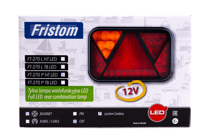 Baklys Fristom FT-270 LED 5 fungerer høyre
