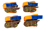 Sett med fire UNITRAILER 4m/25mm/0.68t oransje transportbelter med strammer i koffert