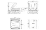 ProPlus 610905V01 takvindu til campingvogn med LED-belysning 400x400mm