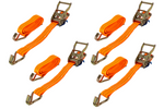 Sett med fire UNITRAILER 2m/35mm/2t oransje transportbelter med strammer