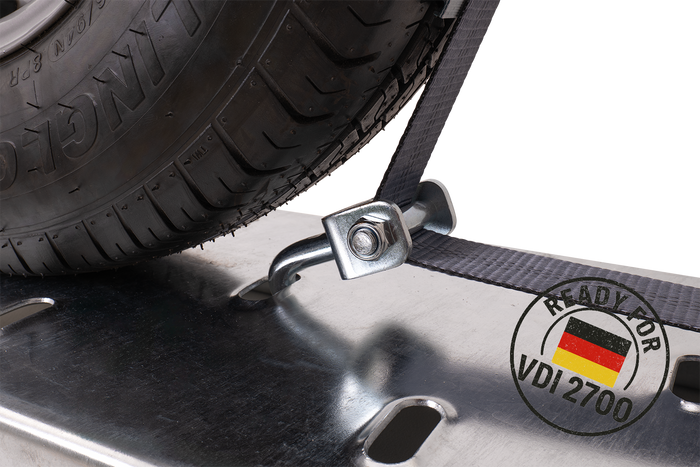 HEFFA CARLINE 130 bergingsbil transportbelte hjulsikringsbelte 2,8m/50mm/5t VDI 2700