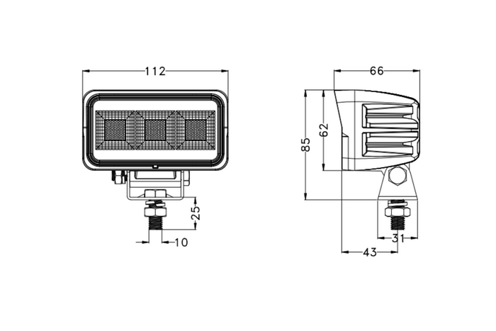 LED-arbeidslampereflektor TT TECHNOLOGY TT.13460 60xLED 4120lm rektangulær