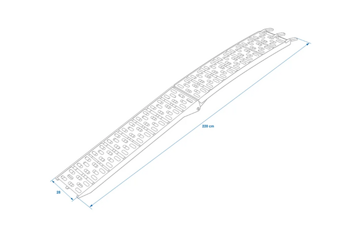 ProPlus 390096 sammenleggbar rampe for tilhenger 220 cm 340 kg