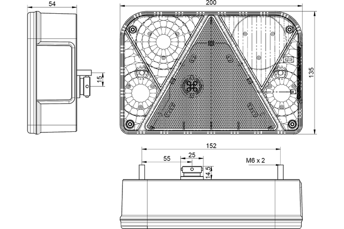 DOBPLAST DPT35 baklykt, 5 funksjoner, høyre