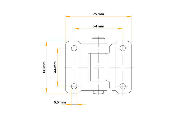 WINTERHOFF BSCH 30-3 tilhengerhengsel for montering på tilhengersiden