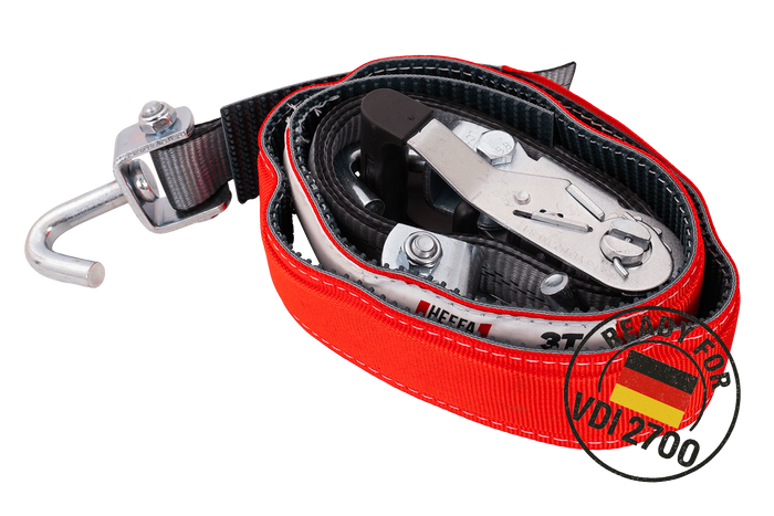 HEFFA CARLINE 130 bergingsbil transportbelte hjulsikringsbelte 2,8m/35mm/3t VDI 2700