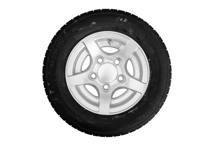 Forsterket hjul til henger KENDA DEKK 195/55 R10C 98/96N ALU STARCO FELG 6Jx10&quot;H2 5x112 ET:-4