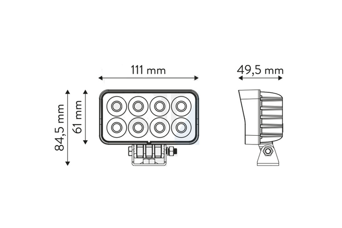 LED-arbeidslampereflektor TT TECHNOLOGY SVART TT.13306 32xLED 2560lm rektangulær