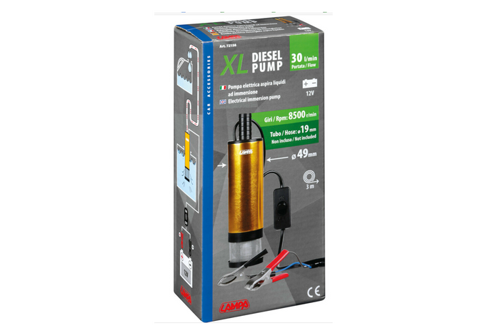 Elektrisk nedsenkbar pumpe LAMPA 12V 30L/min