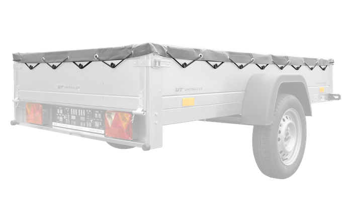 GRÅ FLAT DEKSEL TIL Garden Trailer 230 KIPP