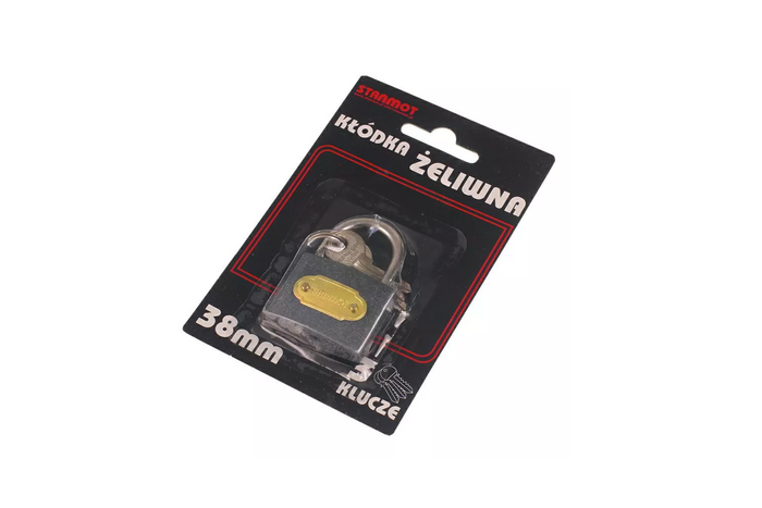 Hengelås i støpejern 38 mm HERMON, øyediameter 4,5 mm