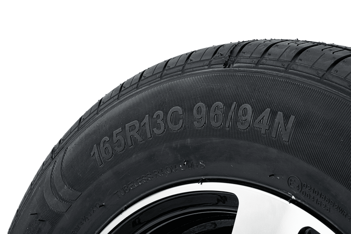 Forsterket hjul for tilhenger DEKK KENDA 165/80 R13C 96/94N ALU FELG STARCO polert 5Jx13"H2 4X100 ET:30