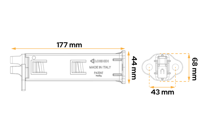 Sett med to sammenleggbare hjulklosser LOKHEN ORIGAMY 56 h: 230 mm / sett med håndtak