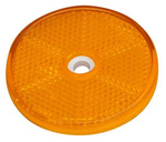Rund refleks, diameter 60 mm, oransje med hull