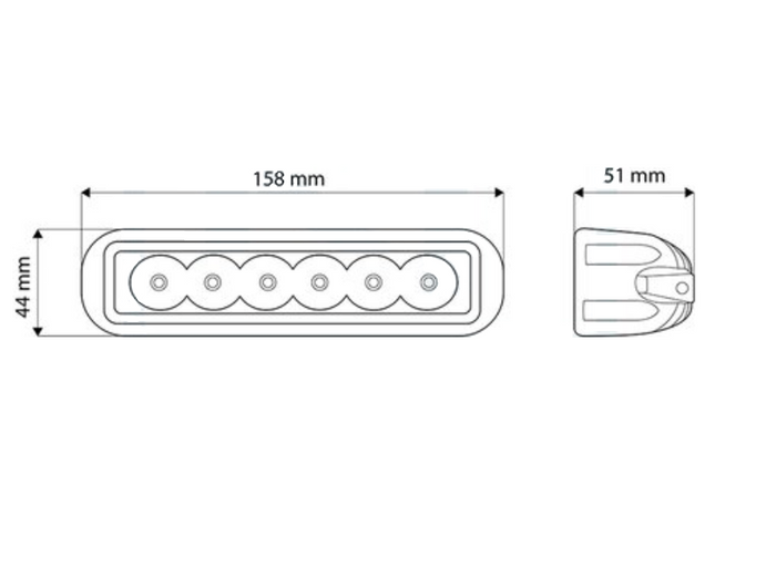 LED-arbeidslampereflektor TT TECHNOLOGY TT.13218F 6xLED 900lm