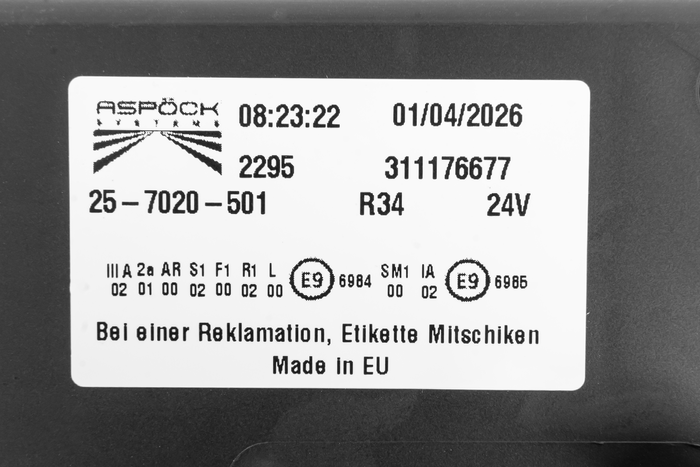 ASPÖCK EUROPOINT III LED bajonett baklys 7PIN ASS2 med horn 7 funksjoner venstre