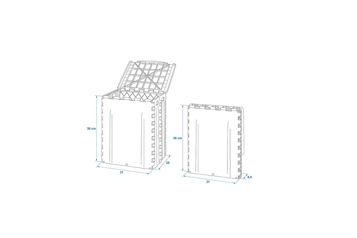 ProPlus 370408 sammenleggbar campingavfallsbeholder, kapasitet 30 l