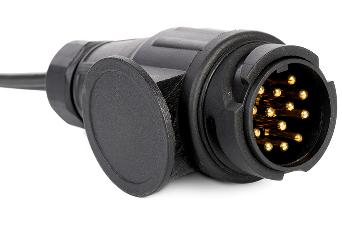 MANTES elektrisk installasjon, tilhengerledning, 4m, 13PIN-plugg, 2x5PIN-bajonetter