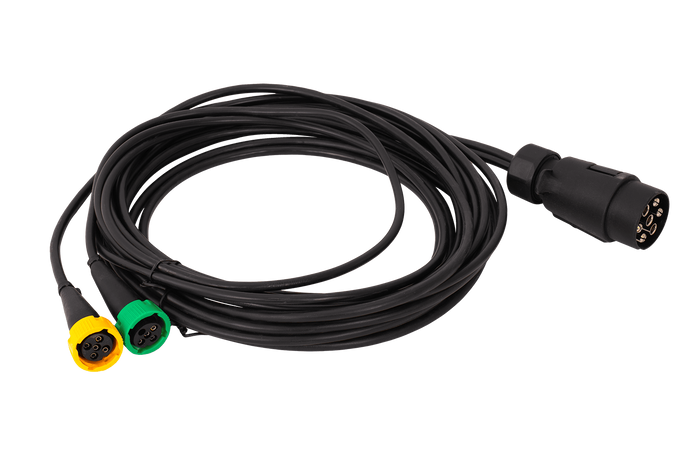 MANTES elektrisk installasjon, tilhengersele, 5m, 7PIN plugg, 2x 5PIN bajonetter