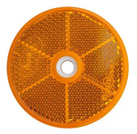 Rund refleks, diameter 60 mm, oransje med hull