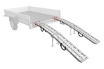 UNITRAILER ALR003 sammenleggbare ramper aluminiumsramper for tilhengere 221 cm 680 kg med belte og støtte, sett med 2