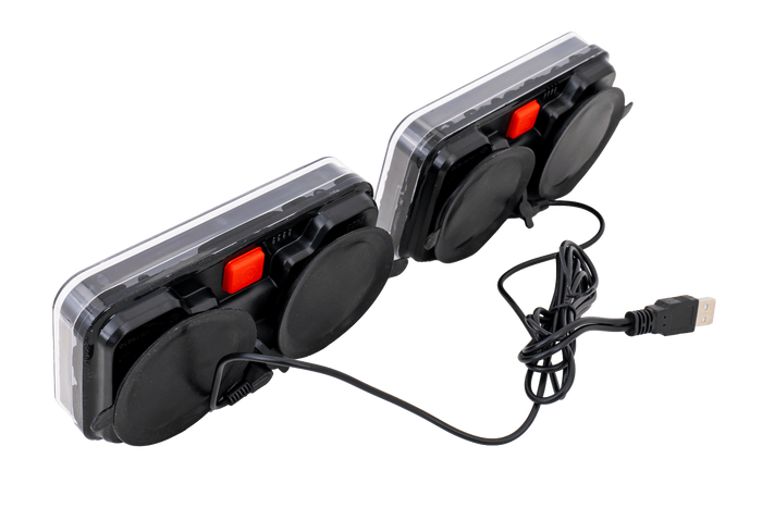 TT Technology TT.12028B-DI LED-baklykter 3 funksjoner venstre + høyre, trådløse, magnetiske