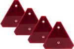 WAŚ røde varseltrekanter, 150 mm, sett, 4x reflekser