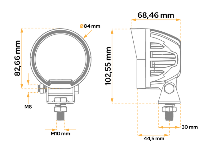 LED-arbeidslampereflektor TT TECHNOLOGY TT.13465 64xLED 4200lm rund
