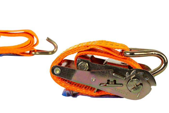 Sett med fire UNITRAILER 2m/35mm/2t oransje transportbelter med strammer