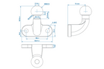 ProPlus 341210 Tilhengerfestekule 50mm 3500kg Svart
