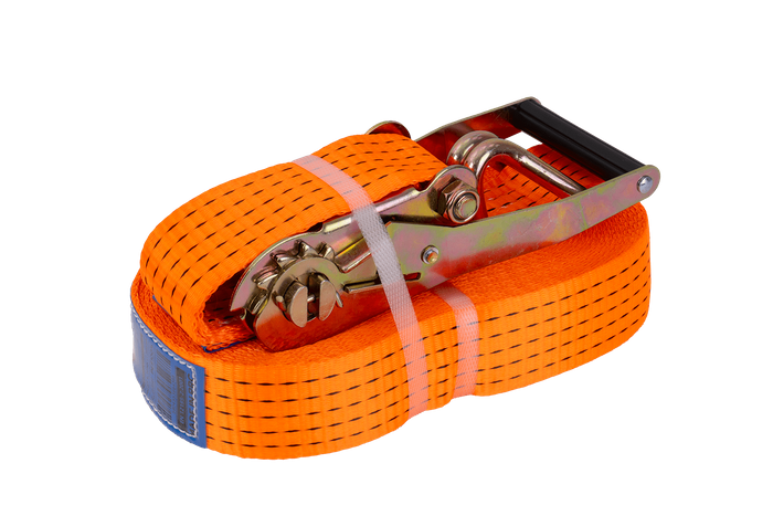 Sett med fire UNITRAILER 15m/50mm/5t oransje transportbelter med strammer