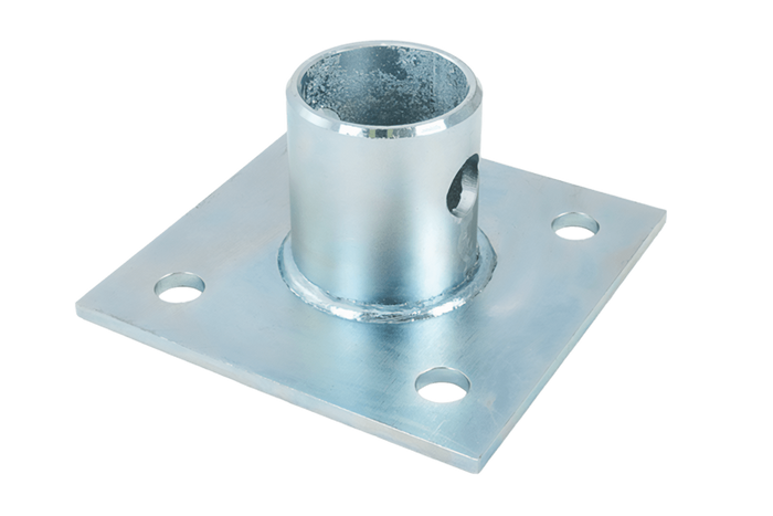 Uttrekkbar støtte med UNITRAILER TJ5001+TJ5002A adapter for 1300 kg flatbed-tilhenger 364–614 mm
